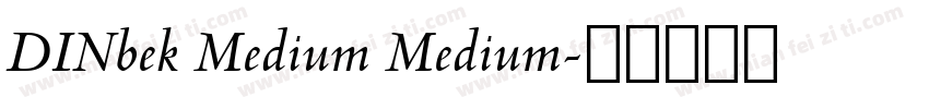 DINbek Medium Medium字体转换